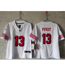 Women San Francisco 49ers 13 Brock Purdy New White F U S E Vapor Untouchable Stitched Jersey  Women San Francisco 49ers 13 Brock Purdy New White F U S E Vapor Untouchable Stitched Jersey