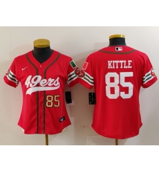 Women San Francisco 49ers 80 Jerry Rice Red Mexico With Patch Cool Base Stitched Baseball Jersey 1