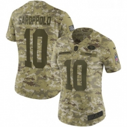 Womens Nike San Francisco 49ers 10 Jimmy Garoppolo Limited Camo 2018 Salute to Service NFL Jersey