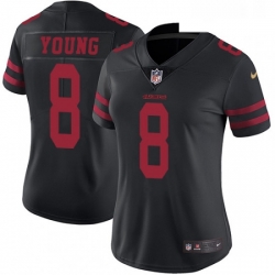 Womens Nike San Francisco 49ers 8 Steve Young Elite Black NFL Jersey