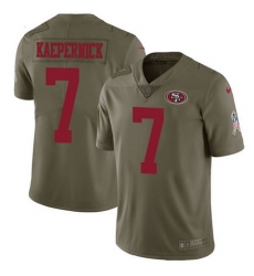 Nike 49ers #7 Colin Kaepernick Olive Youth Stitched NFL Limited 2017 Salute to Service Jersey