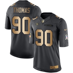 Nike 49ers #90 Solomon Thomas Black Youth Stitched NFL Limited Gold Salute to Service Jersey