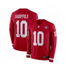 Youth Nike San Francisco 49ers 10 Jimmy Garoppolo Limited Red Therma Long Sleeve NFL Jersey