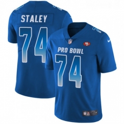 Youth Nike San Francisco 49ers 74 Joe Staley Limited Royal Blue 2018 Pro Bowl NFL Jersey