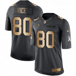 Youth Nike San Francisco 49ers 80 Jerry Rice Limited BlackGold Salute to Service NFL Jersey