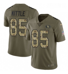 Youth Nike San Francisco 49ers 85 George Kittle Limited OliveCamo 2017 Salute to Service NFL Jersey