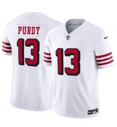 Youth San Francisco 49ers #13 Brock Purdy White Throwback Stitched Jersey