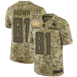 Men Nike Tampa Bay Buccaneers 81 Antonio Brown Camo Men Super Bowl LV Champions Patch Stitched NFL Limited 2018 Salute To Service Jersey