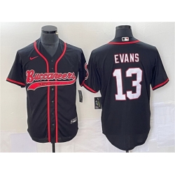 Men Tampa Bay Buccaneers 13 Mike Evans Black Cool Base Stitched Baseball Jersey