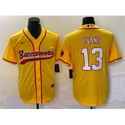 Men Tampa Bay Buccaneers 13 Mike Evans Gold Cool Base Stitched Baseball Jersey