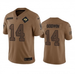 Men Tampa Bay Buccaneers 14 Chris Godwin 2023 Brown Salute To Service Limited Stitched Jersey