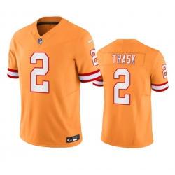 Men Tampa Bay Buccaneers 2 Kyle Trask Orange Throwback Limited Stitched Jersey