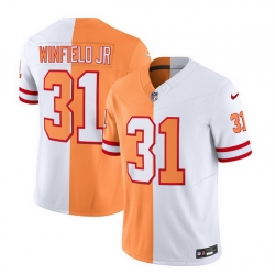 Men Tampa Bay Buccaneers 31 Antoine Winfield Jr  2023 F U S E  White Gold Split Throwback Limited Stitched Jersey