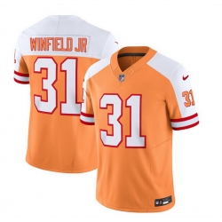 Men Tampa Bay Buccaneers 31 Antoine Winfield Jr  2023 F U S E  White Gold Throwback Limited Stitched Jersey