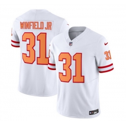 Men Tampa Bay Buccaneers 31 Antoine Winfield Jr  2023 F U S E  White Throwback Limited Stitched Jersey