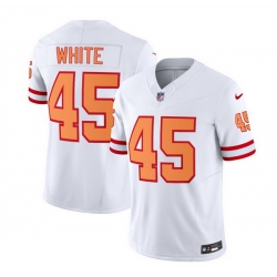Men Tampa Bay Buccaneers 45 Devin White 2023 F U S E  White Throwback Limited Stitched Jersey