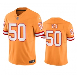 Men Tampa Bay Buccaneers 50 Vita Vea Orange Throwback Limited Stitched Jersey