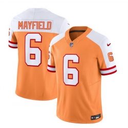 Men Tampa Bay Buccaneers 6 Baker Mayfield 2023 F U S E  White Gold Throwback Limited Stitched Jersey