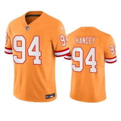 Men Tampa Bay Buccaneers 94 Calijah Kancey Orange Throwback Limited Stitched Jersey