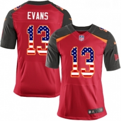 Mens Nike Tampa Bay Buccaneers 13 Mike Evans Elite Red Home USA Flag Fashion NFL Jersey