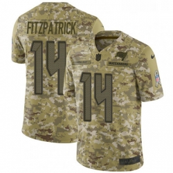 Mens Nike Tampa Bay Buccaneers 14 Ryan Fitzpatrick Limited Camo 2018 Salute to Service NFL Jersey