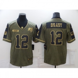 Men's Tampa Bay Buccaneers #12 Tom Brady Nike Gold 2021 Salute To Service Limited Player Jersey