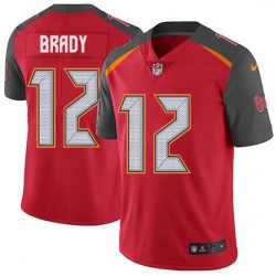 Nike Buccaneers 12 Tom Brady Red Team Color Men Stitched NFL Vapor Untouchable Limited Jersey