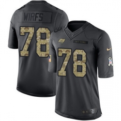 Nike Buccaneers 78 Tristan Wirfs Black Men Stitched NFL Limited 2016 Salute to Service Jersey