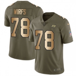 Nike Buccaneers 78 Tristan Wirfs Olive Gold Men Stitched NFL Limited 2017 Salute To Service Jersey