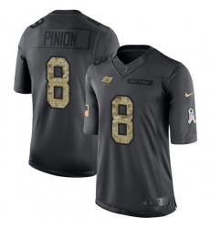 Nike Buccaneers 8 Bradley Pinion Black Men Stitched NFL Limited 2016 Salute to Service Jersey