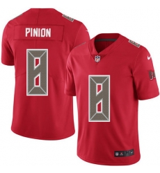Nike Buccaneers 8 Bradley Pinion Red Men Stitched NFL Limited Rush Jersey
