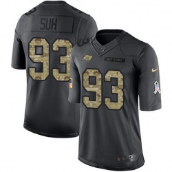 Nike Buccaneers 93 Ndamukong Suh Black Men Stitched NFL Limited 2016 Salute to Service Jersey