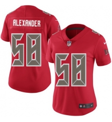 Nike Buccaneers #58 Kwon Alexander Red Womens Stitched NFL Limited Rush Jersey