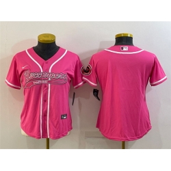 Women Tampa Bay Buccaneers Blank Pink With Patch Cool Base Stitched Baseball Jersey