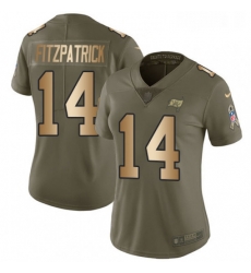 Womens Nike Tampa Bay Buccaneers 14 Ryan Fitzpatrick Limited OliveGold 2017 Salute to Service NFL Jersey