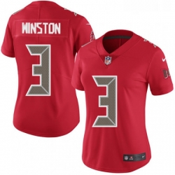 Womens Nike Tampa Bay Buccaneers 3 Jameis Winston Limited Red Rush Vapor Untouchable NFL Jersey