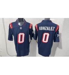 Men New England Patriots  0 Christian Gonzalez Navy F U S E  Vapor Limited Stitched Football Jersey