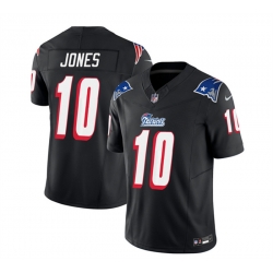 Men New England Patriots 10 Mac Jones Black 2023 F U S E  Throwback Limited Stitched Football Jersey