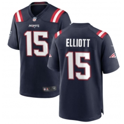 Men New England Patriots #15 Ezekiel Elliott Blue Vapor Limited Stitched Jersey