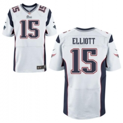 Men New England Patriots #15 Ezekiel Elliott White Vapor Limited Stitched Jersey