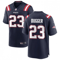 Men New England Patriots 23 Kyle Dugger Navy Stitched Game Jersey