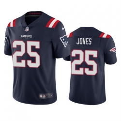 Men New England Patriots 25 Marcus Jones Navy Vapor Untouchable Limited Stitched Jersey