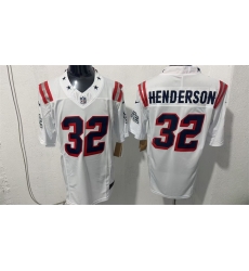 Men New England Patriots 32 TreVeyon Henderson White F U S E Vapor Limited Stitched Football Jersey Men New England Patriots 32 TreVeyon Henderson White F U S E Vapor Limited Stitched Football Jersey