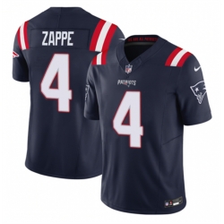 Men New England Patriots 4 Bailey Zappe Navy 2023 F U S E  Vapor Limited Stitched Football Jersey