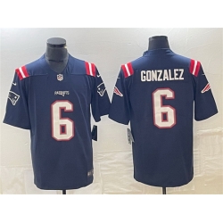 Men New England Patriots 6 Christian Gonzalez Navy Vapor Untouchable Limited Stitched Football Jersey