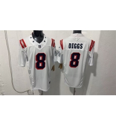 Men New England Patriots  8 Stefon Diggs White F U S E  Vapor Limited Stitched Football Jersey