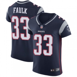 Men Nike Patriots #33 Kevin Faulk Navy Blue Team Color Stitched NFL Vapor Untouchable Elite Jersey