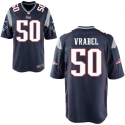 Men Nike Patroits #50 Mike Vrabel Navy Game Home NFL Jersey