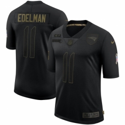 Men's New England Patriots #11 Julian Edelman Black Nike 2020 Salute To Service Limited Jersey