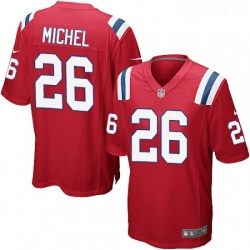 Mens Nike New England Patriots 26 Sony Michel Game Red Alternate NFL Jersey